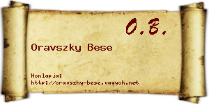 Oravszky Bese névjegykártya